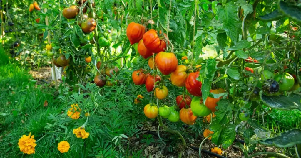 Marigold and tomato companion