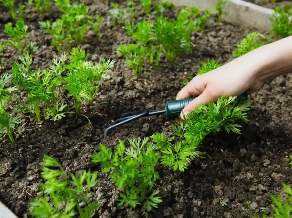 Caring for carrot in raised bed