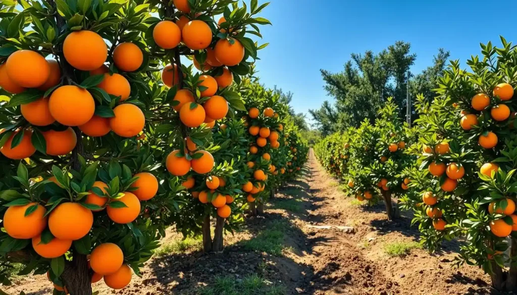 When to Fertilize Citrus Trees in California Citrus orchard in California