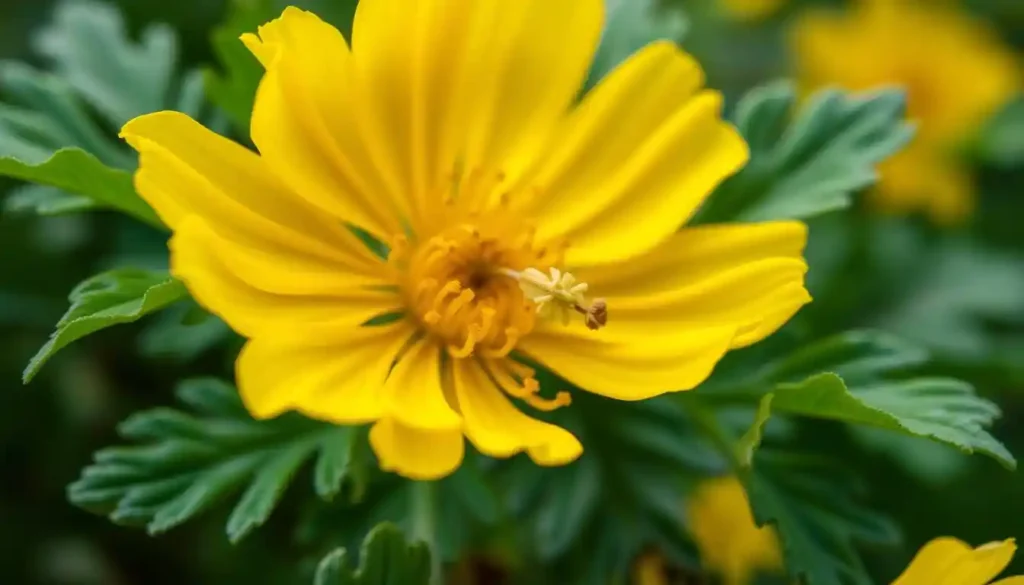 Close-up view of a canola flower