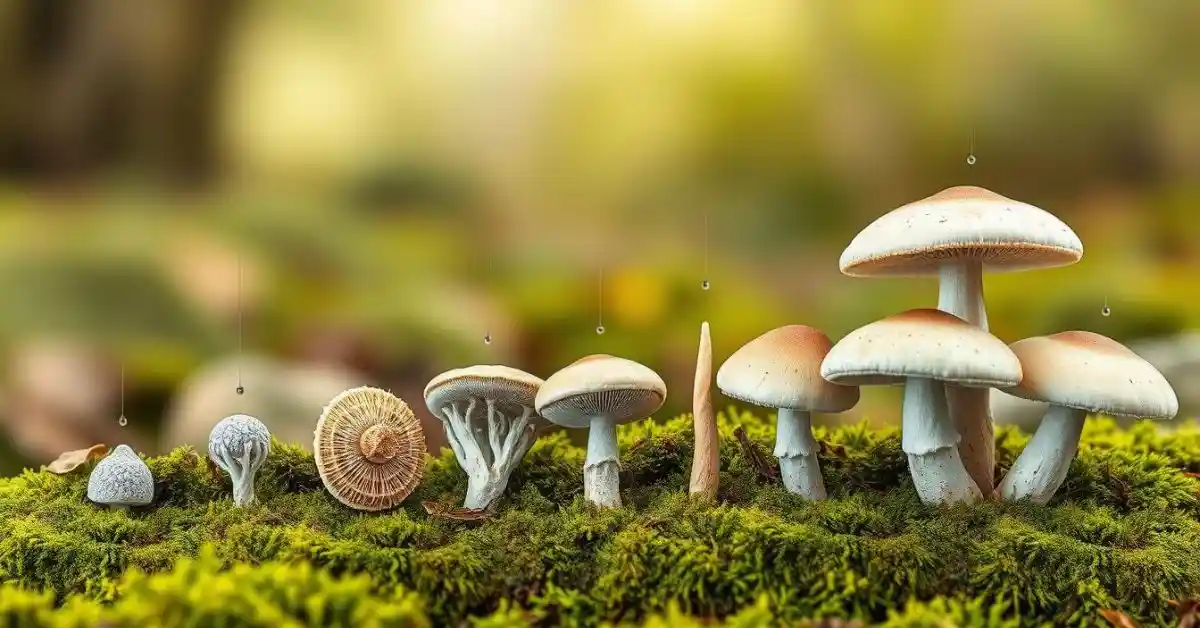 Blue oyster mushroom growth stages