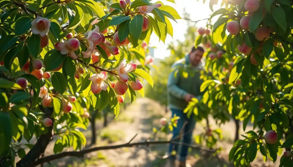 Peach tree varieties in California
