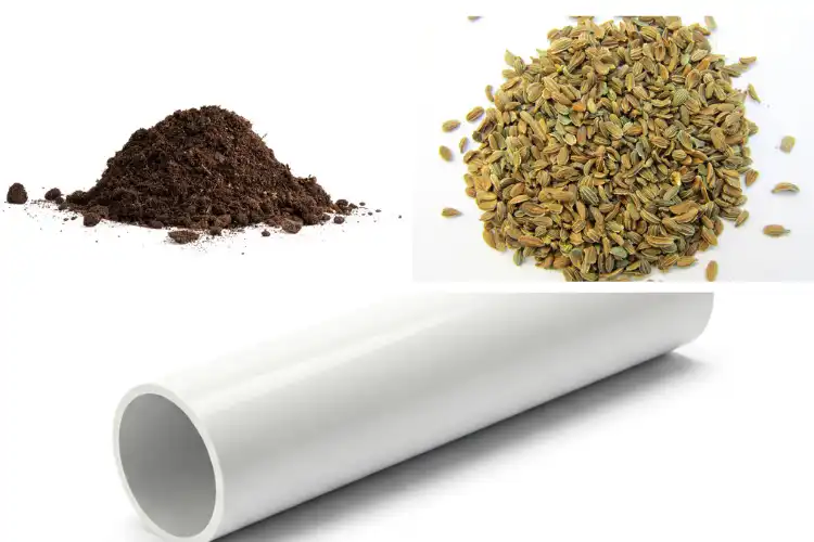 Materials for carrot growing in pipe