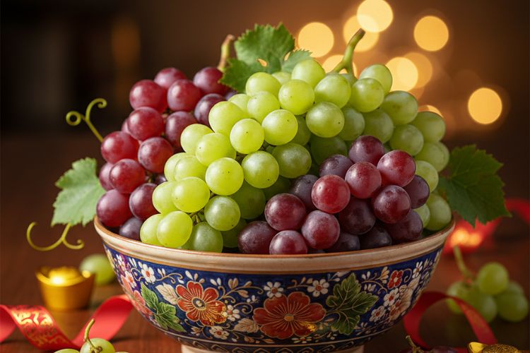 Green and red grapes Green and red grapes on plate