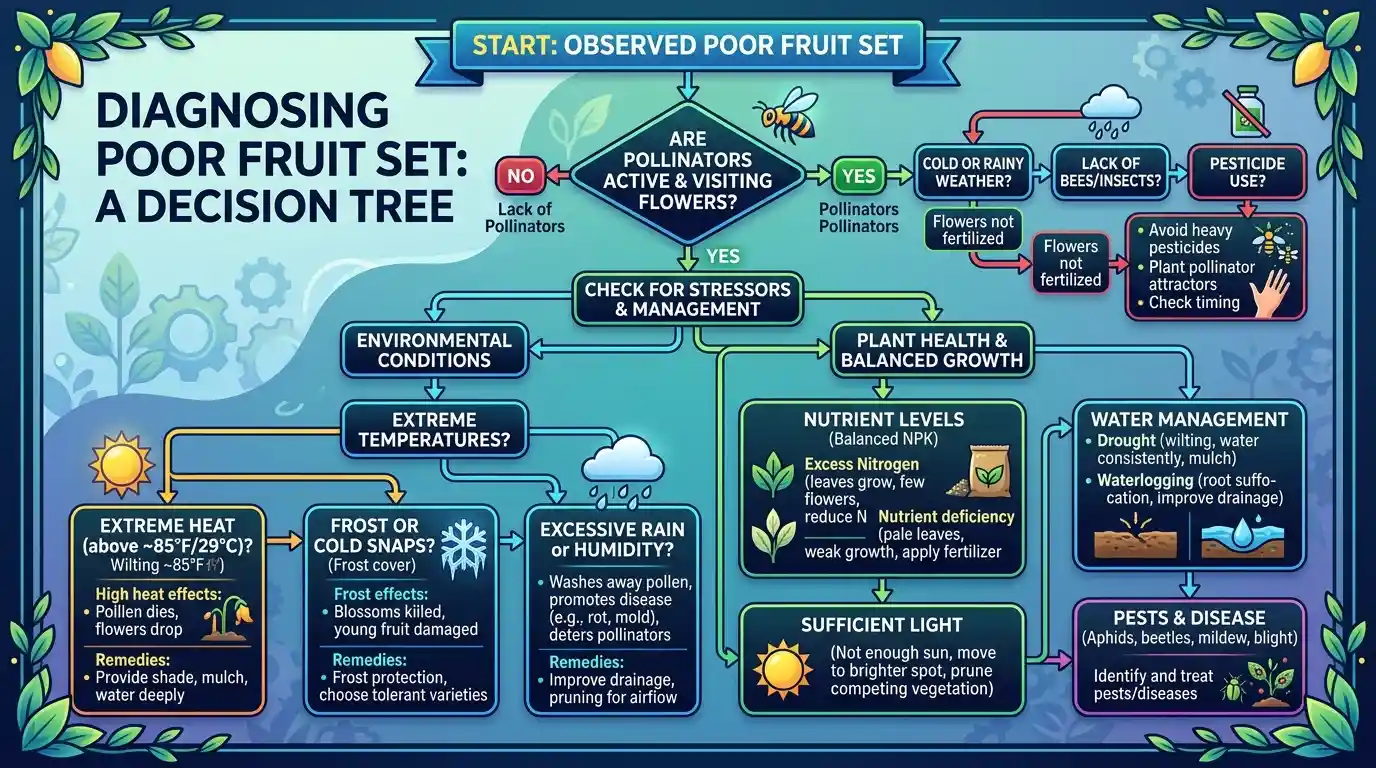 Diagnosing poor fruit flowchart 