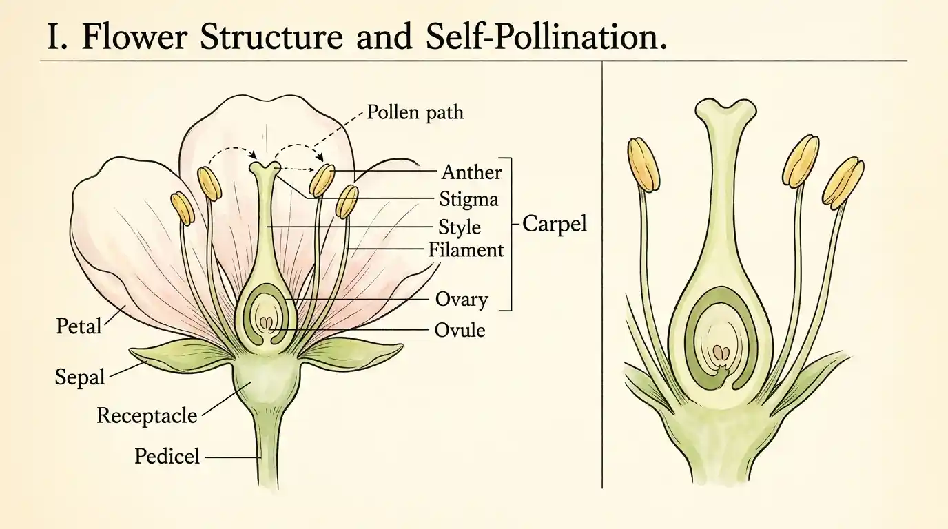 Illustrated flower anotomy