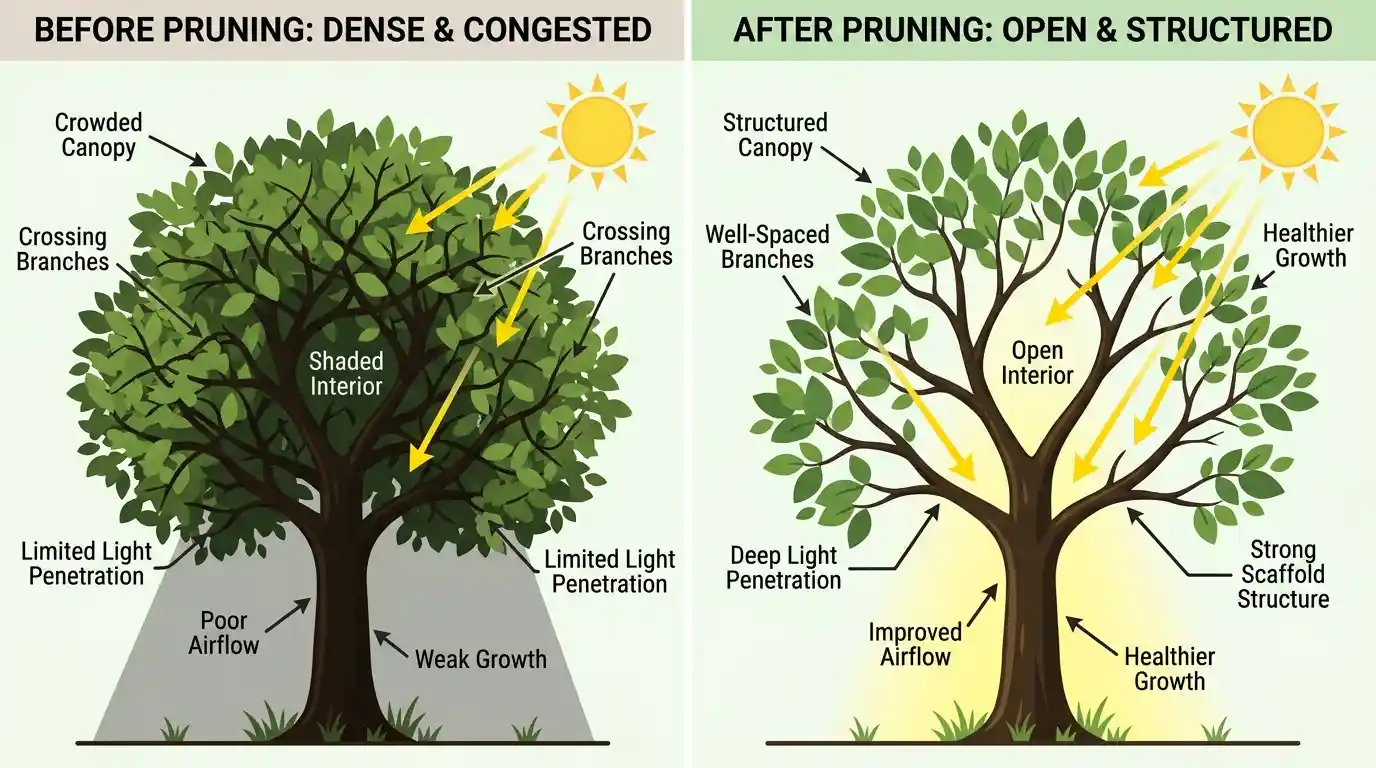  Tree before and after pruning